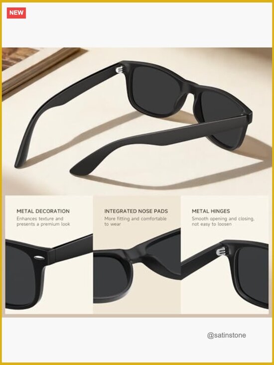 Polarized Sunglasses for Women Men - HD UV Protection Retro Square Driving